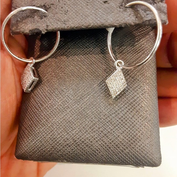 Diamond Hoops - Picture 2 of 3